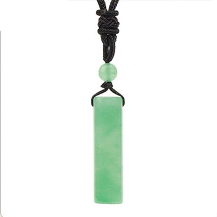 Buddha Stones Various Crystal Rose Quartz Green Aventurine Amethyst Cylinder Healing Necklace Pendant - Green Aventurine - image 3