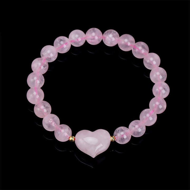 Buddha Stones Natural Amethyst Green Aventurine Tiger Eye Strawberry Quartz Love Heart Spiritual Bracelet - image 26