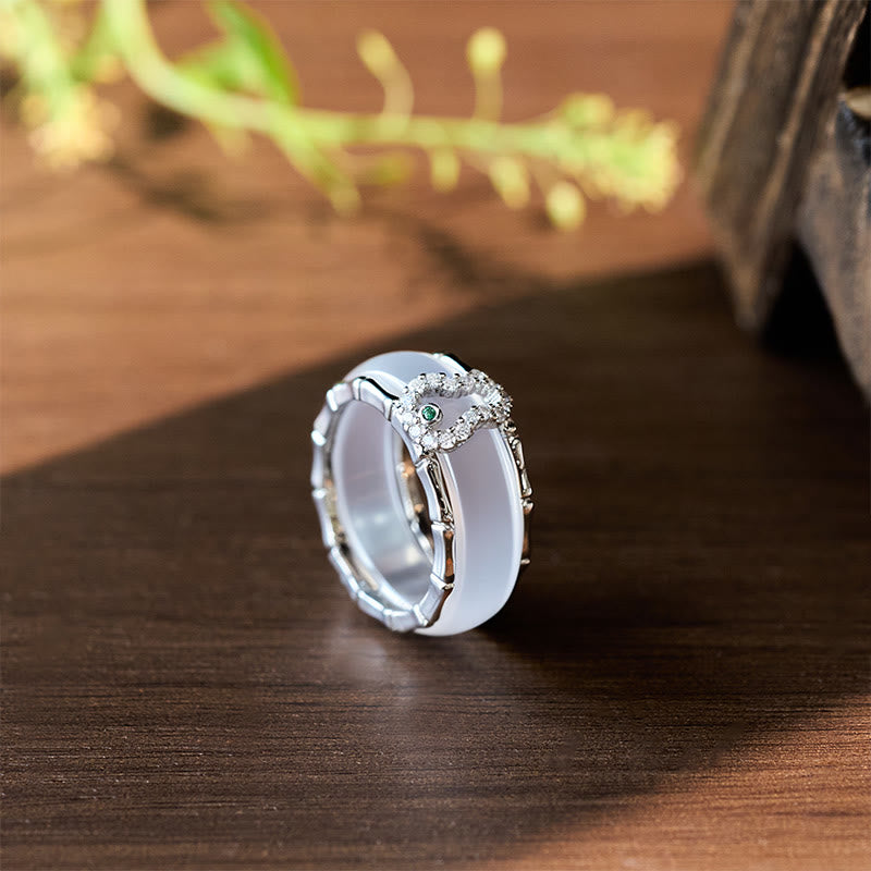Buddha Stones Chalcedony Gourd Flower Harmony Ring - image 8