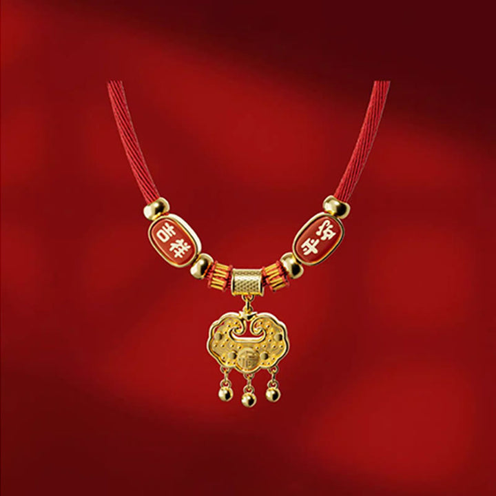 Buddha Stones Red String Bead Fu Character Luck Adjustable Cats Dogs Pet Collar - image 4