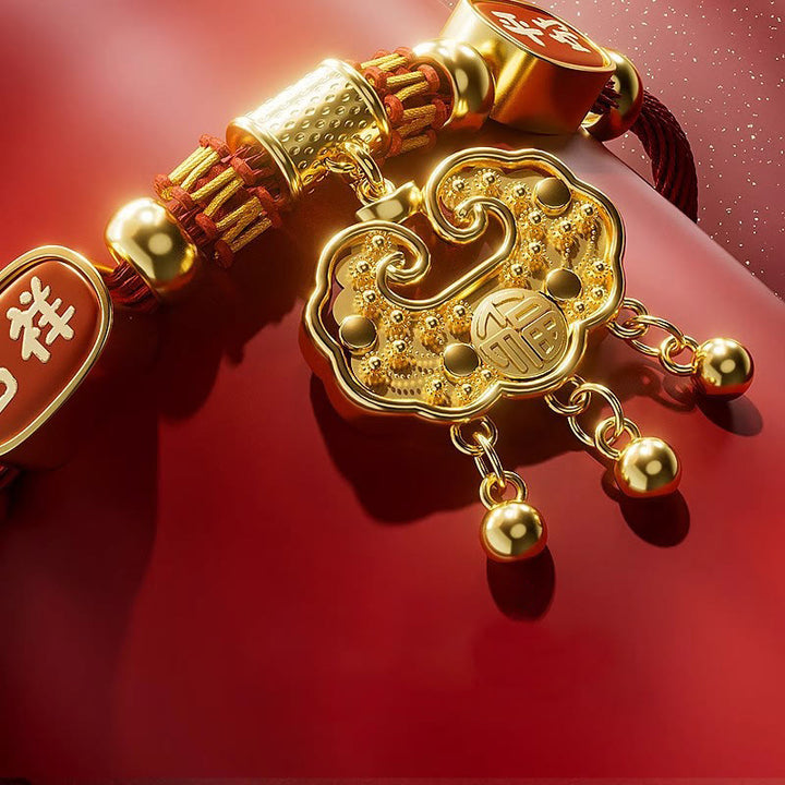 Buddha Stones Red String Bead Fu Character Luck Adjustable Cats Dogs Pet Collar - image 14