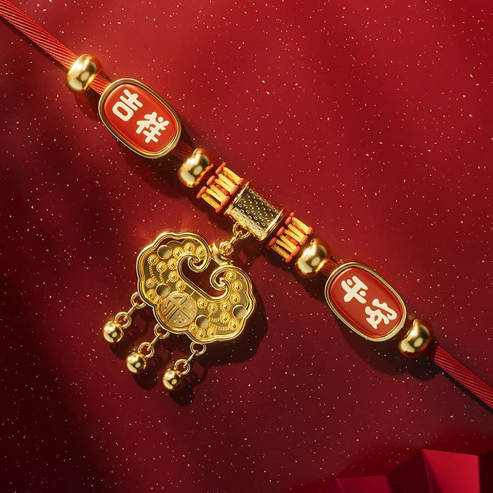 Buddha Stones Red String Bead Fu Character Luck Adjustable Cats Dogs Pet Collar - image 13