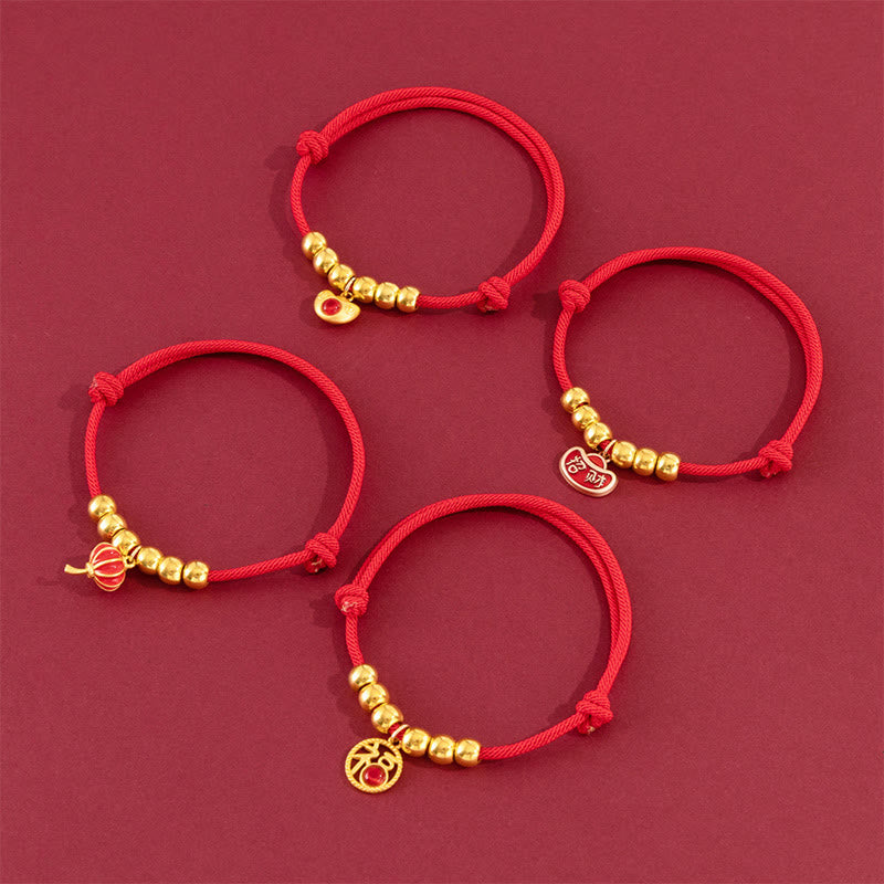 Buddha Stones Red String Bead Yuanbao Fu Character Protection Adjustable Cats Dogs Pet Collar - image 19