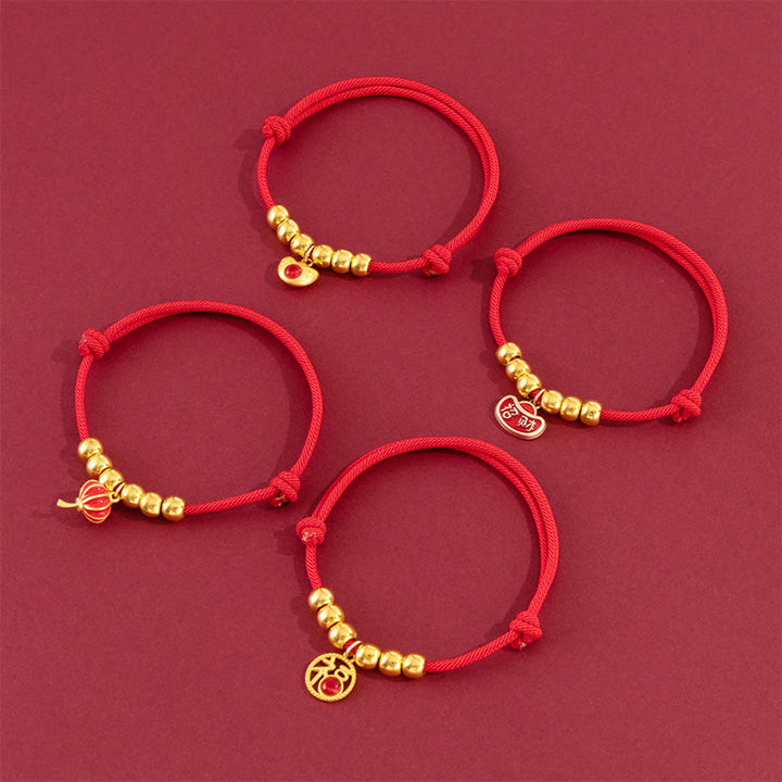 Buddha Stones Red String Bead Yuanbao Fu Character Protection Adjustable Cats Dogs Pet Collar - image 19