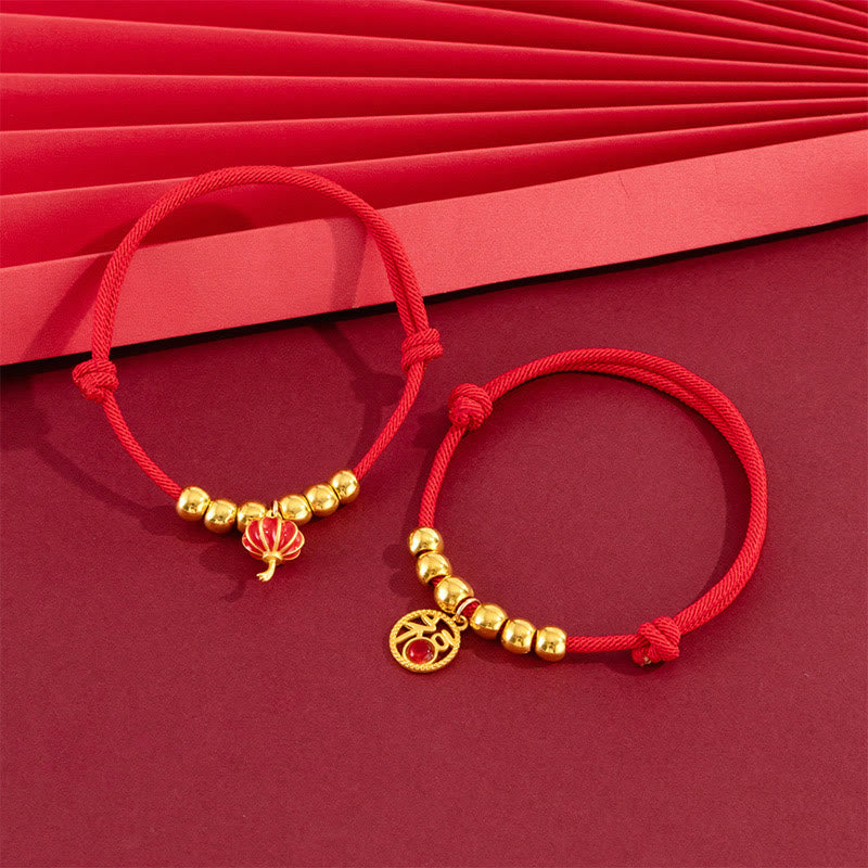 Buddha Stones Red String Bead Yuanbao Fu Character Protection Adjustable Cats Dogs Pet Collar - image 13