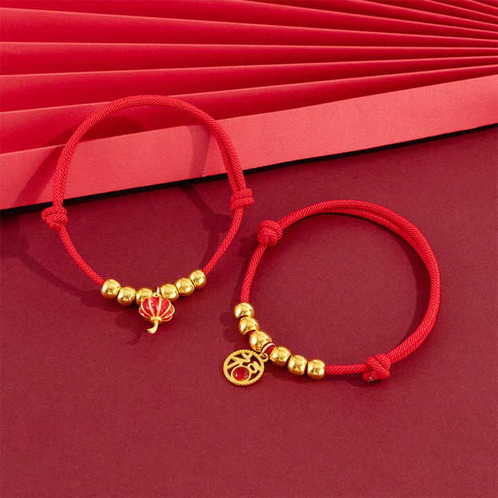 Buddha Stones Red String Bead Yuanbao Fu Character Protection Adjustable Cats Dogs Pet Collar - image 13