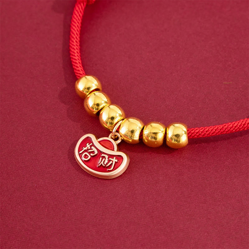 Buddha Stones Red String Bead Yuanbao Fu Character Protection Adjustable Cats Dogs Pet Collar - image 8