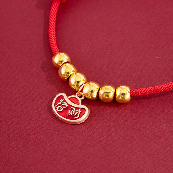 Buddha Stones Red String Bead Yuanbao Fu Character Protection Adjustable Cats Dogs Pet Collar - image 8