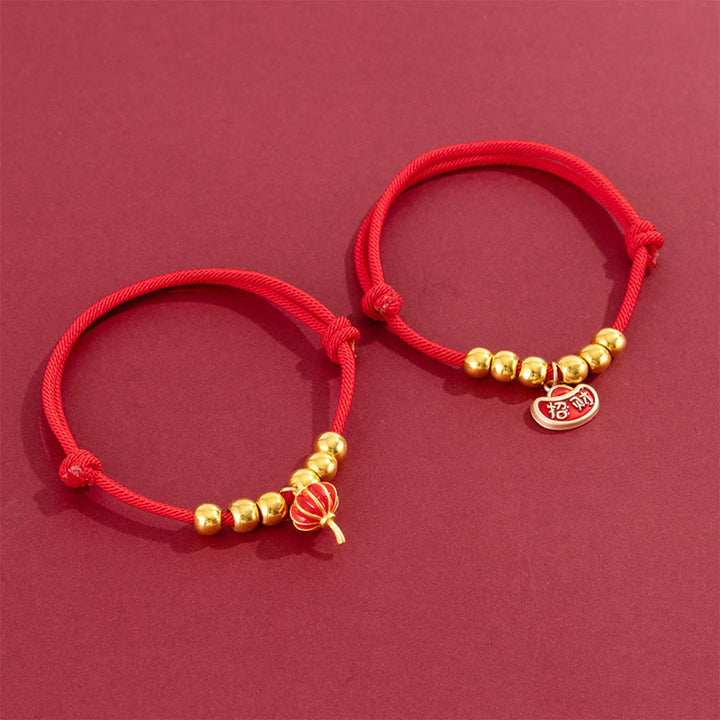 Buddha Stones Red String Bead Yuanbao Fu Character Protection Adjustable Cats Dogs Pet Collar - image 15
