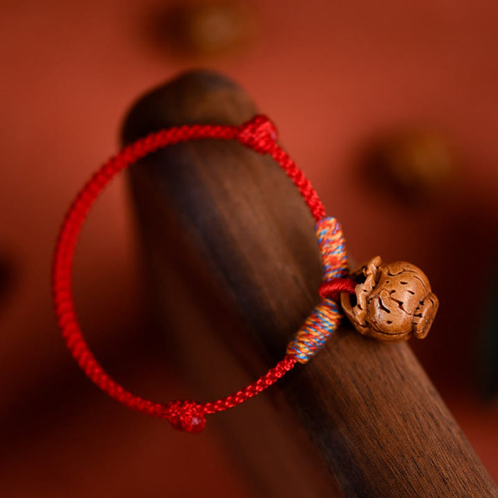 Buddha Stones Plaited Peach Pit Red String Strength Adjustable Cats Dogs Pet Collar - image 4