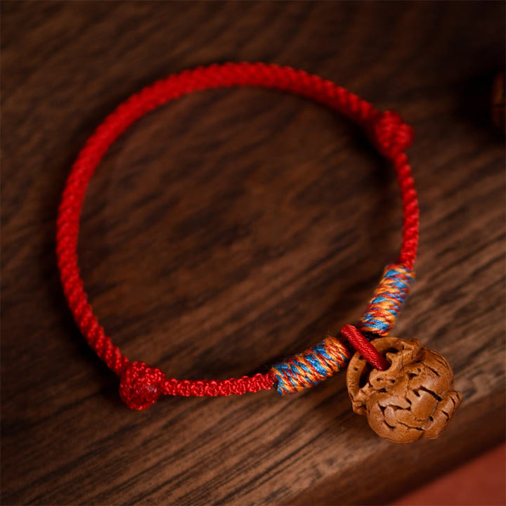 Buddha Stones Plaited Peach Pit Red String Strength Adjustable Cats Dogs Pet Collar - image 3