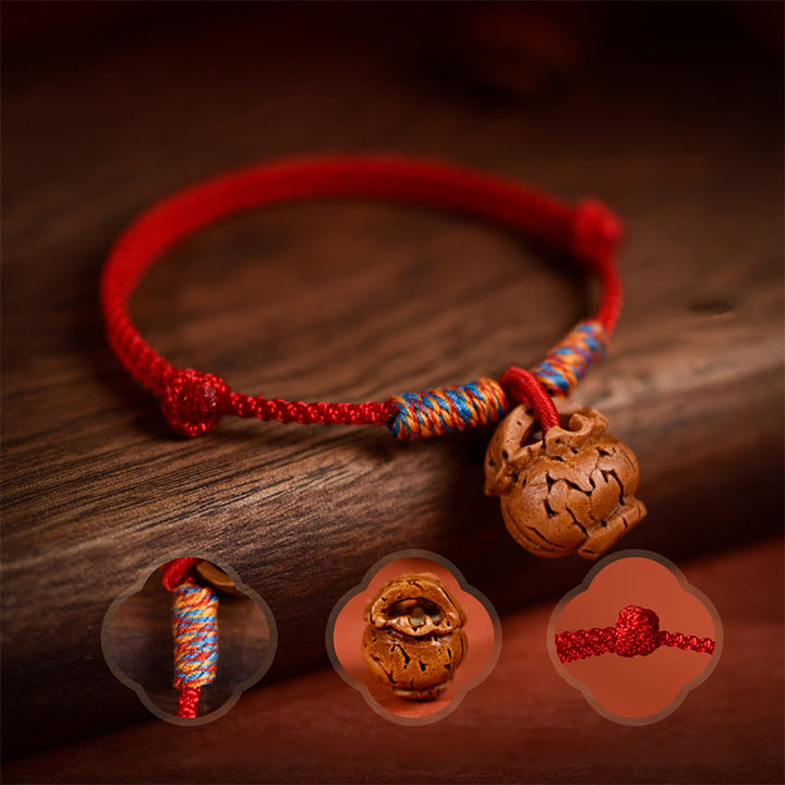 Buddha Stones Plaited Peach Pit Red String Strength Adjustable Cats Dogs Pet Collar - image 7