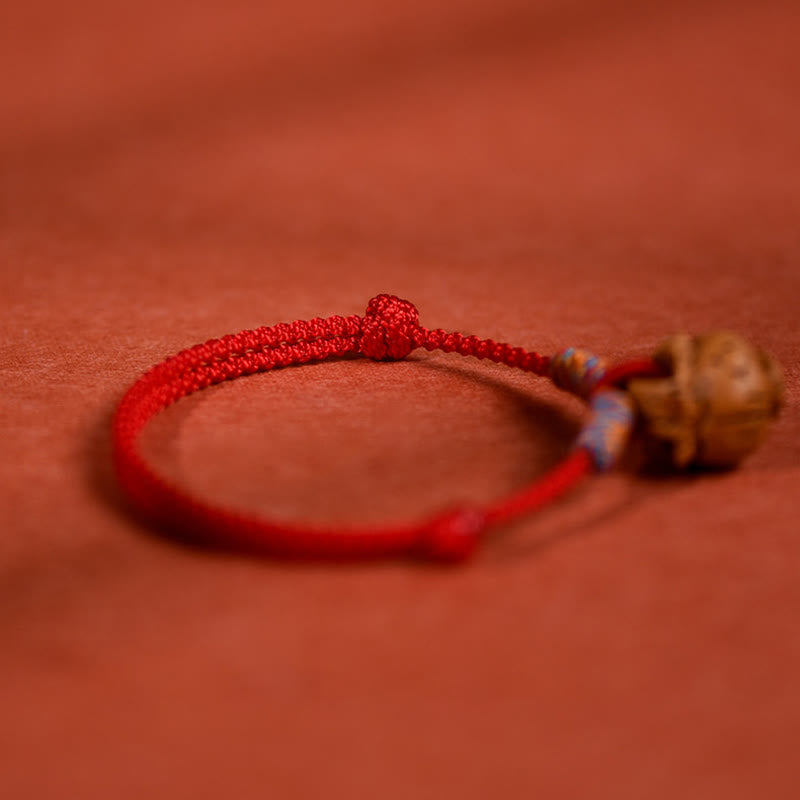 Buddha Stones Plaited Peach Pit Red String Strength Adjustable Cats Dogs Pet Collar - image 11