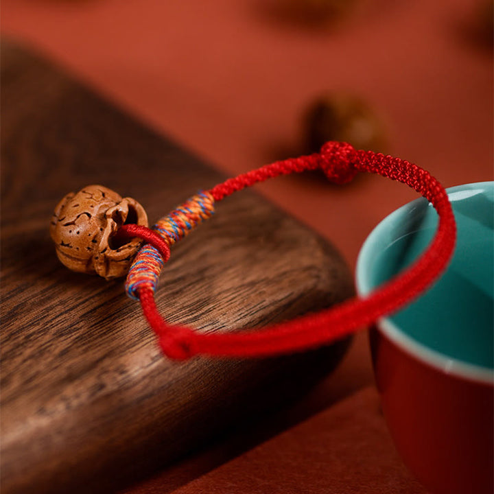 Buddha Stones Plaited Peach Pit Red String Strength Adjustable Cats Dogs Pet Collar - image 8