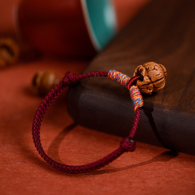 Buddha Stones Plaited Peach Pit Red String Strength Adjustable Cats Dogs Pet Collar - image 17