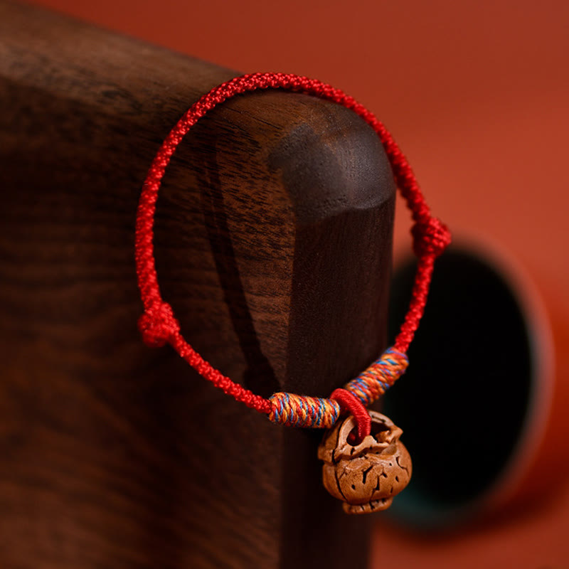 Buddha Stones Plaited Peach Pit Red String Strength Adjustable Cats Dogs Pet Collar - image 9