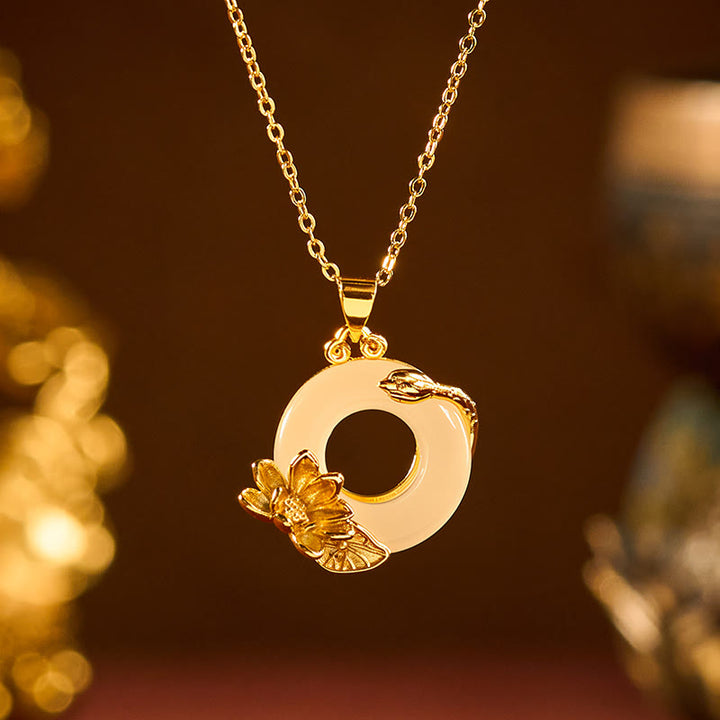 Buddha Stones Lotus Peace Buckle Peace Necklace Pendant - image 2