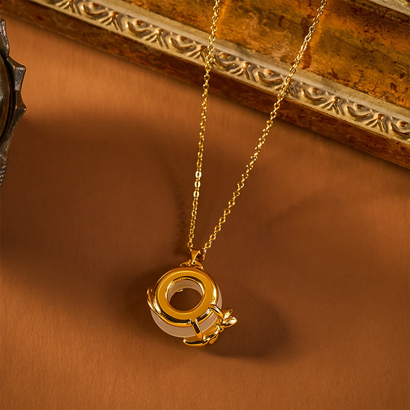 Buddha Stones Lotus Peace Buckle Peace Necklace Pendant - image 1