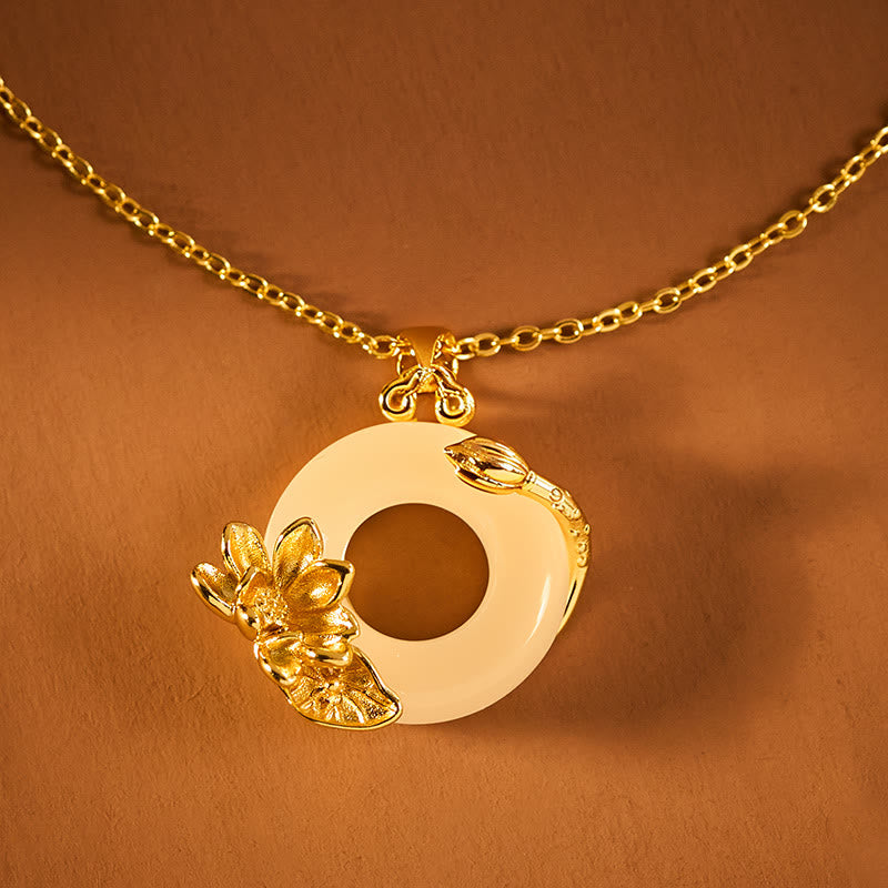 Buddha Stones Lotus Peace Buckle Peace Necklace Pendant - image 3