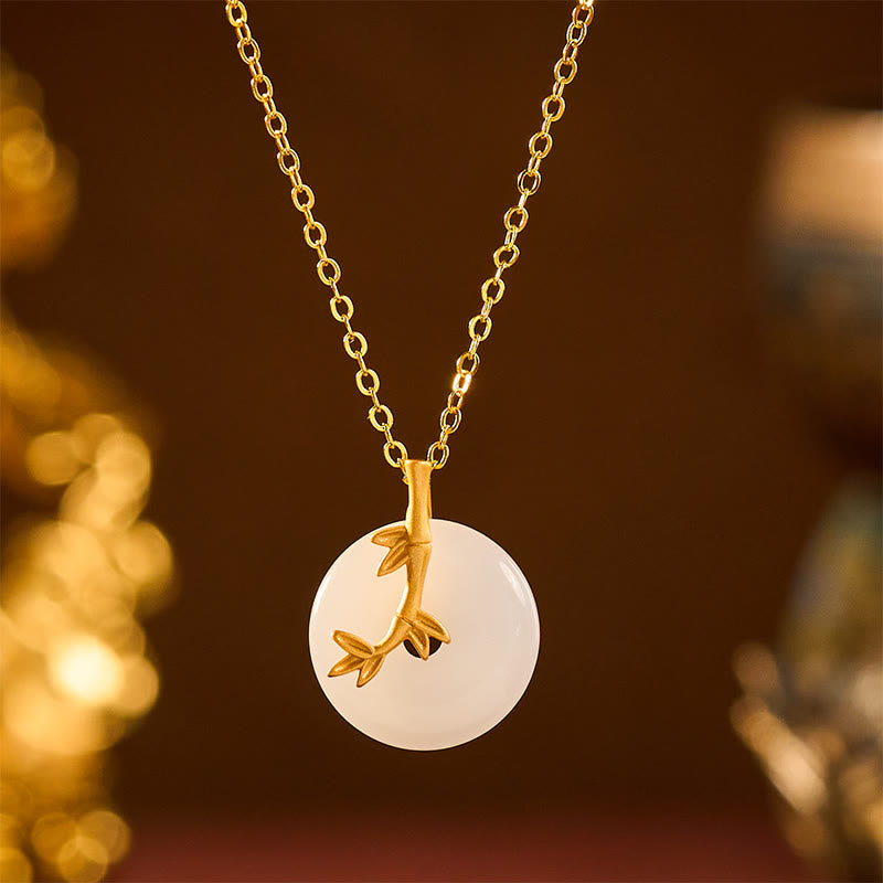Buddha Stones Bamboo Peace Buckle Auspicious Necklace Pendant - Bamboo Peace Buckle - image 0