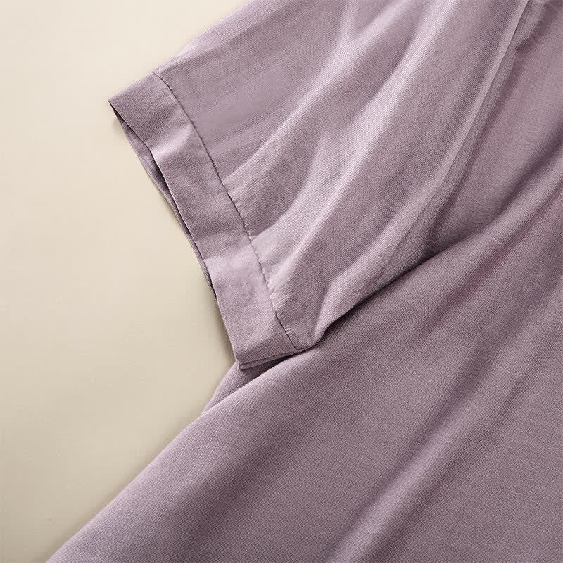 Buddha Stones Spring Boho Embroidered Cotton Linen Elbow-Length Sleeve Women's T-Shirts - image 11