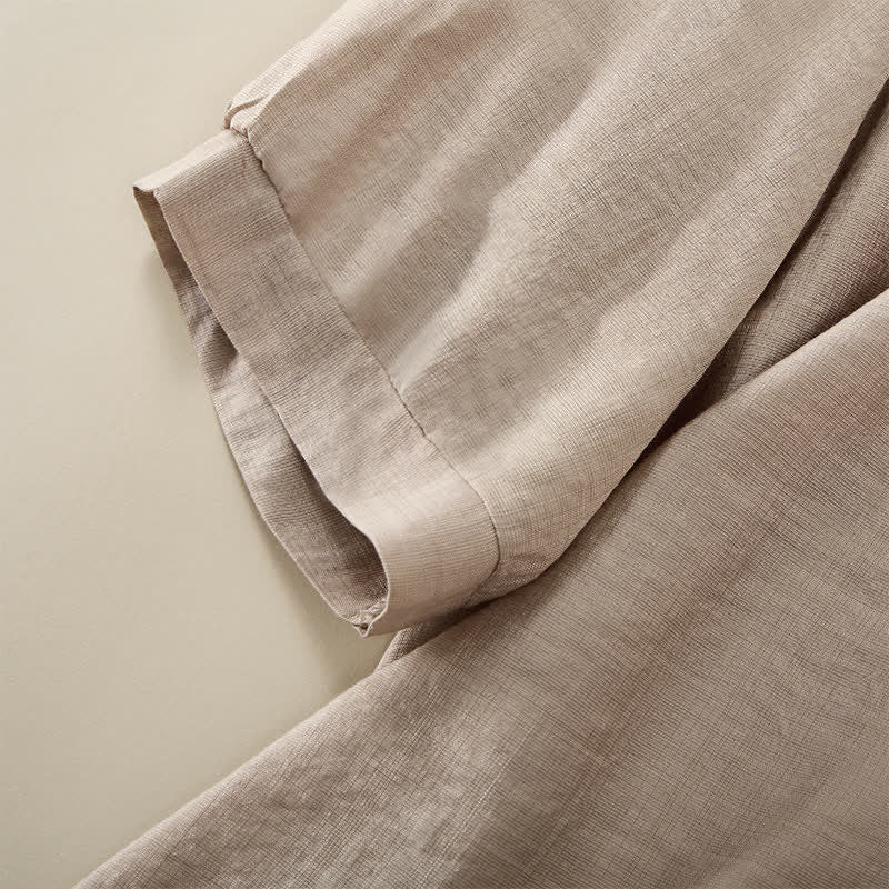 Buddha Stones Spring Boho Embroidered Cotton Linen Elbow-Length Sleeve Women's T-Shirts - image 24