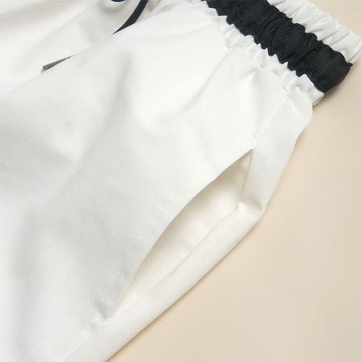 Buddha Stones Commute Drawstring Cotton Cropped Women's Wide Leg Pants With Pockets - image 3