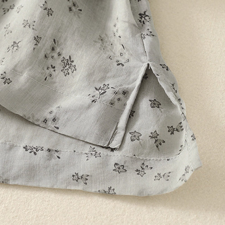 Buddha Stones Casual Floral Print Pattern Three Quarter Sleeve Women's Buttons Shirt - image 18