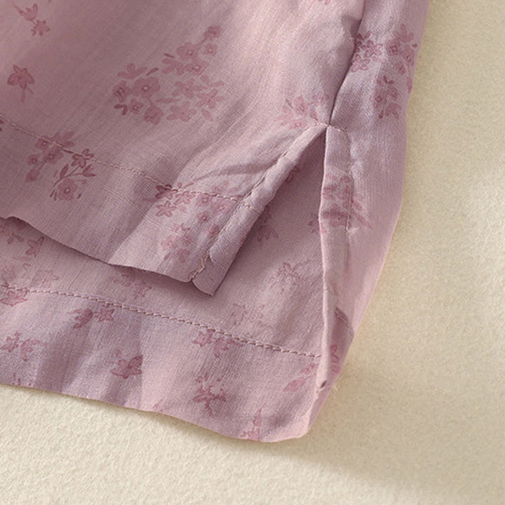 Buddha Stones Casual Floral Print Pattern Three Quarter Sleeve Women's Buttons Shirt - image 7