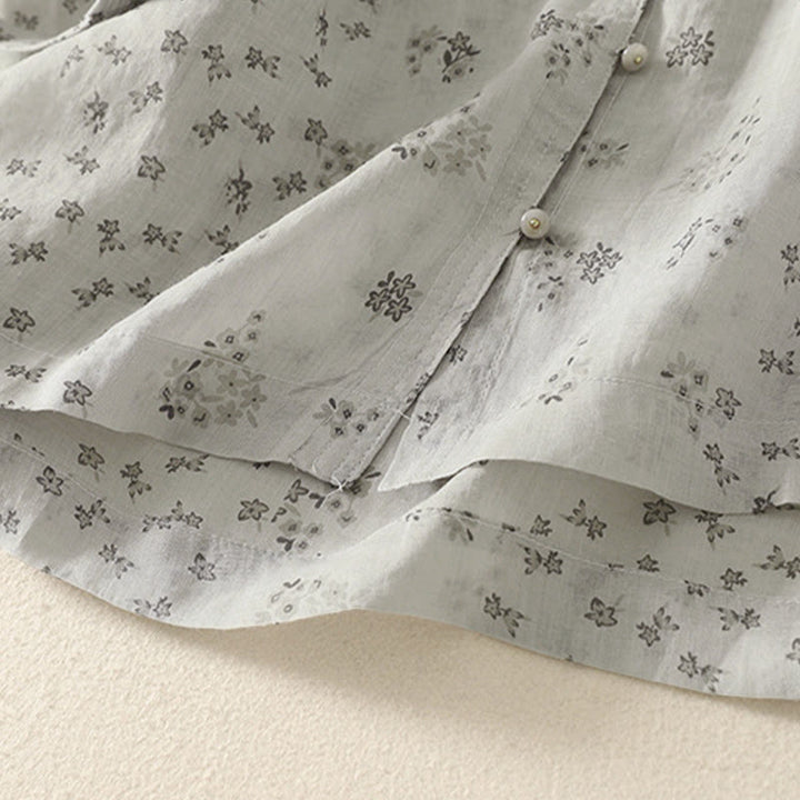 Buddha Stones Casual Floral Print Pattern Three Quarter Sleeve Women's Buttons Shirt - image 19