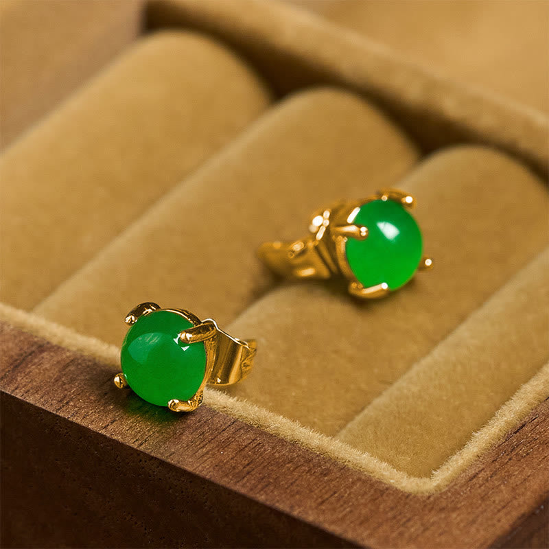 Buddha Stones Jade 925 Sterling Silver Abundance Earrings - image 7