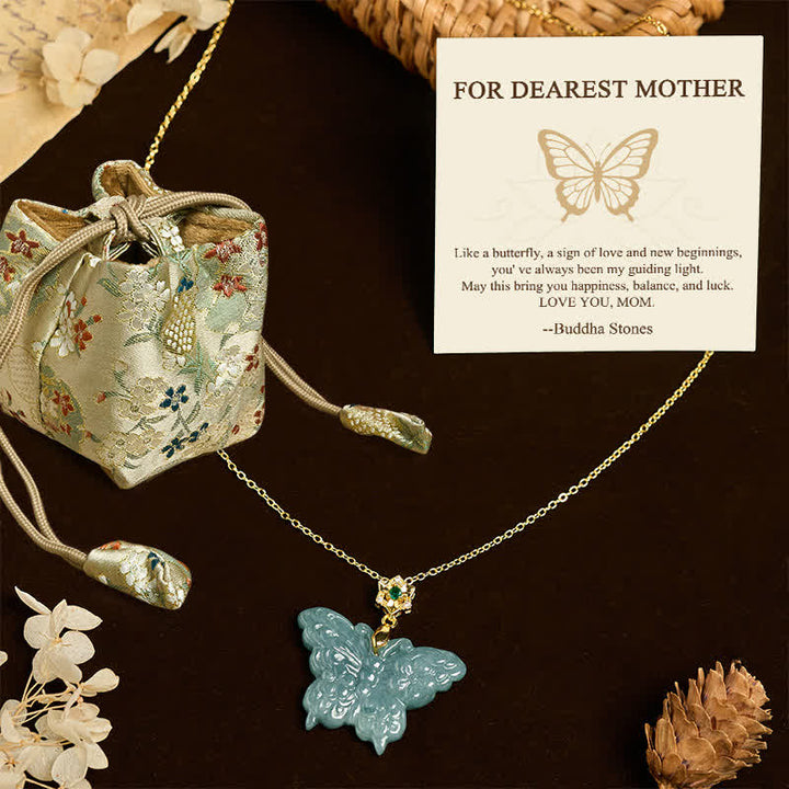 Buddha Stones "FOR DEAREST MOTHER" Jade Butterfly Abundance Necklace Pendants Includes Gift Message Card - Jade - Deluxe Gift Bag (+$9.59) - image 8
