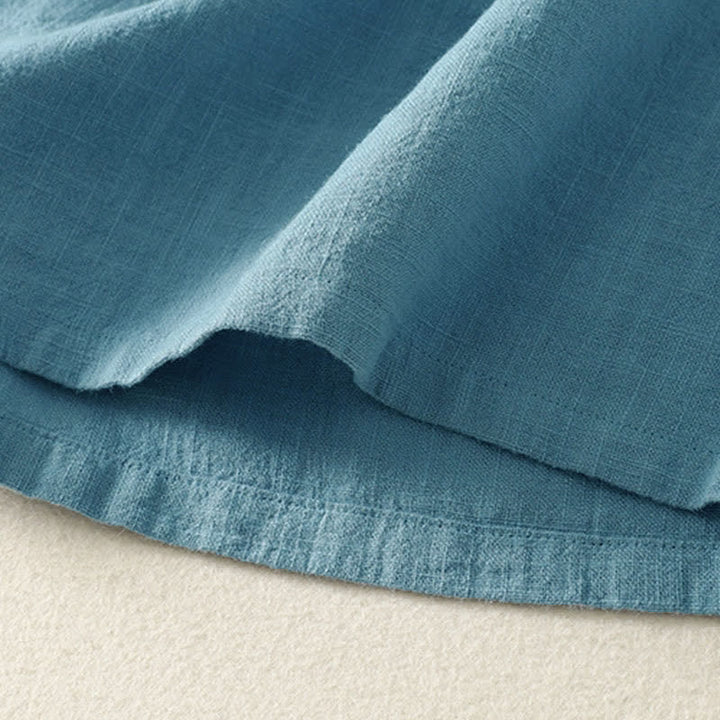 Buddha Stones Summer Stand Collar Buttons Cotton Women's Short Sleeve Shirt - image 3