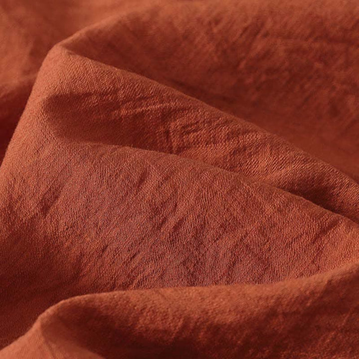 Buddha Stones Spring Embroidered Cotton Half Buttons Women's Short Sleeve Shirt - image 4