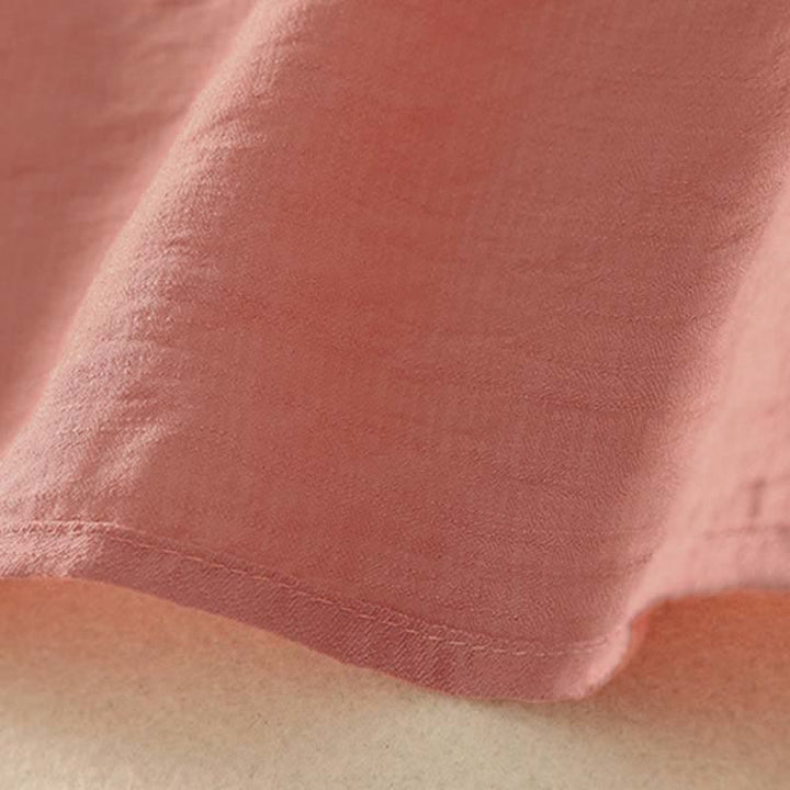 Buddha Stones Spring Embroidered Cotton Half Buttons Women's Short Sleeve Shirt - image 12