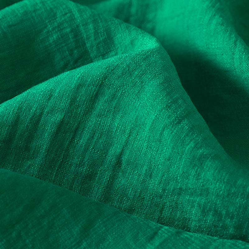 Buddha Stones Spring Embroidered Cotton Half Buttons Women's Short Sleeve Shirt - image 19