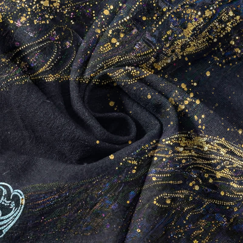 Buddha Stones Cotton Splatter Dye Galaxy-Inspired Henley Men's Short Sleeve Half Button Shirt - image 4