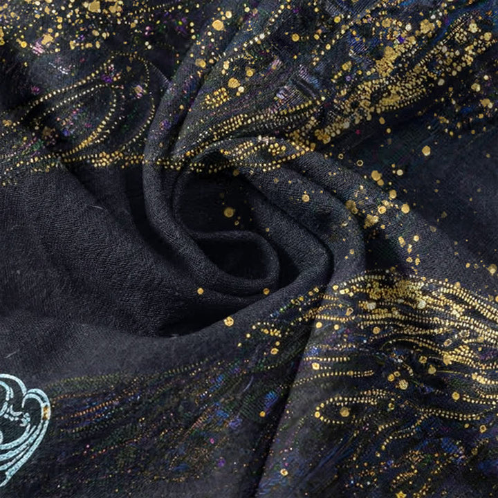 Buddha Stones Cotton Splatter Dye Galaxy-Inspired Henley Men's Short Sleeve Half Button Shirt - image 4