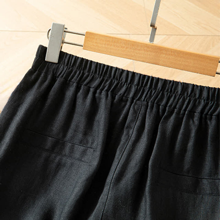 Buddha Stones Women's Spring High Elastic Waist Wide Leg Long Pants With Side Pockets - image 32