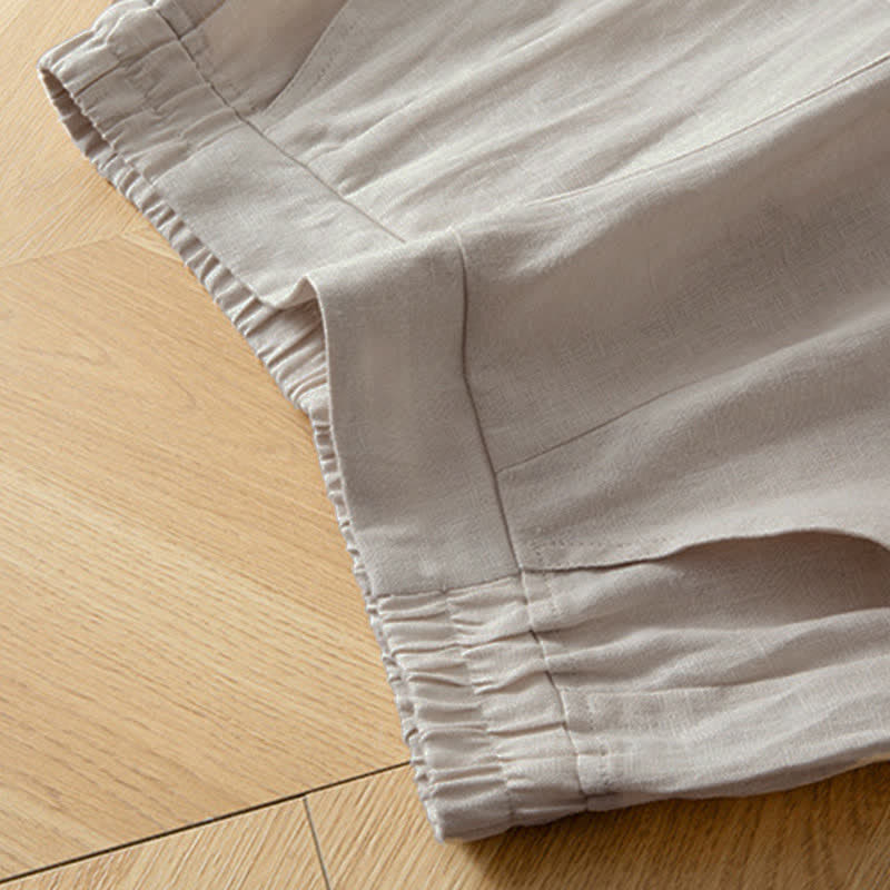 Buddha Stones Women's Spring High Elastic Waist Wide Leg Long Pants With Side Pockets - image 22