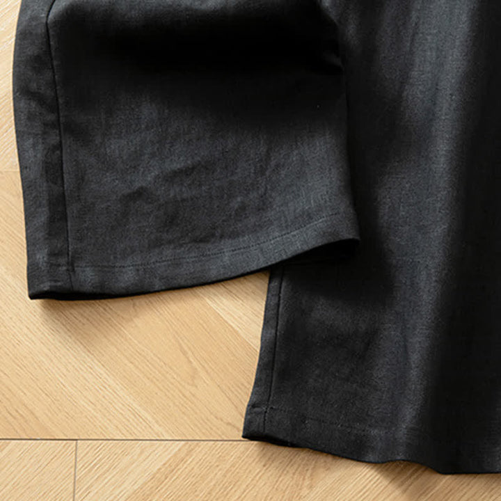 Buddha Stones Women's Spring High Elastic Waist Wide Leg Long Pants With Side Pockets - image 39