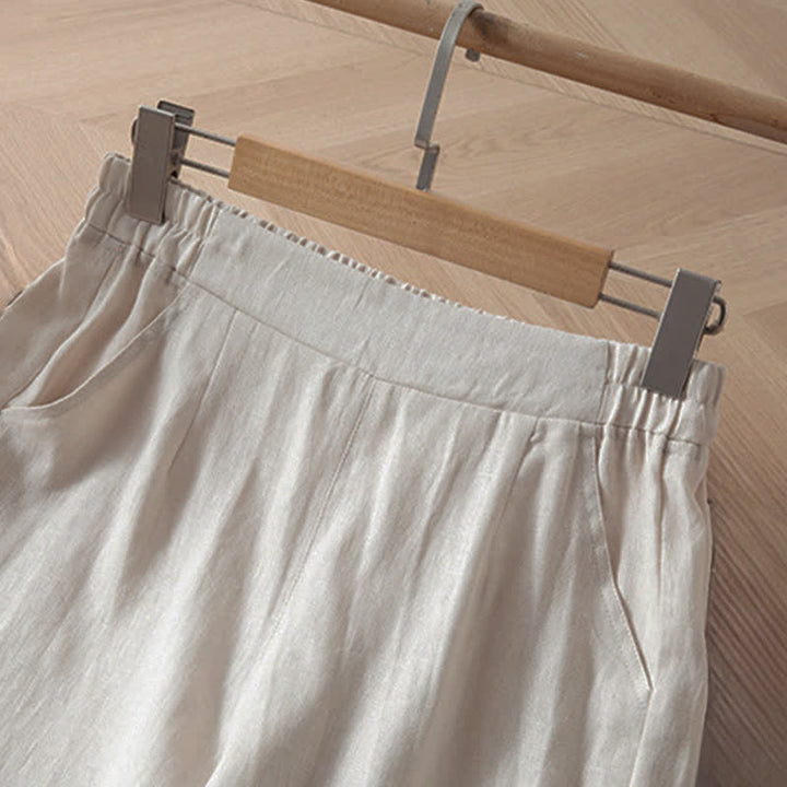 Buddha Stones Women's Spring High Elastic Waist Wide Leg Long Pants With Side Pockets - image 16