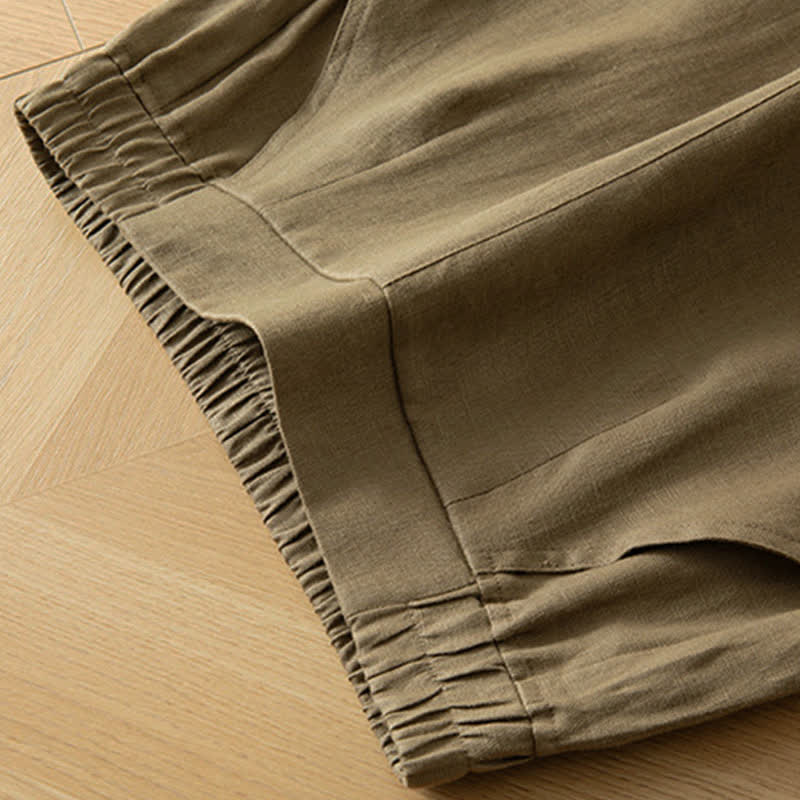 Buddha Stones Women's Spring High Elastic Waist Wide Leg Long Pants With Side Pockets - image 7