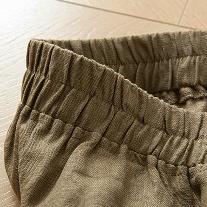 Buddha Stones Women's Spring High Elastic Waist Wide Leg Long Pants With Side Pockets - image 6