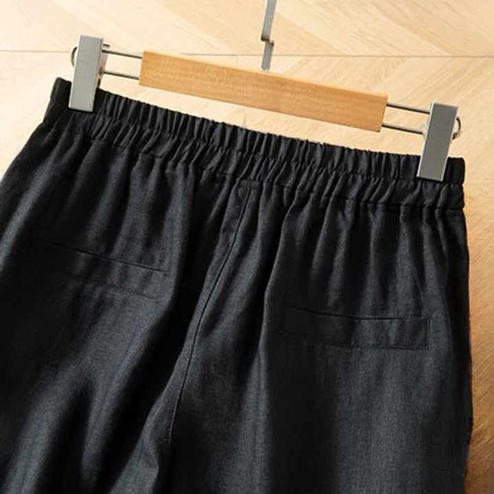 Buddha Stones Women's Spring High Elastic Waist Wide Leg Long Pants With Side Pockets - image 31