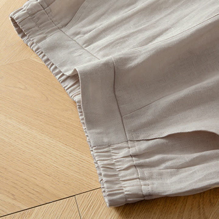 Buddha Stones Women's Spring High Elastic Waist Wide Leg Long Pants With Side Pockets - image 22