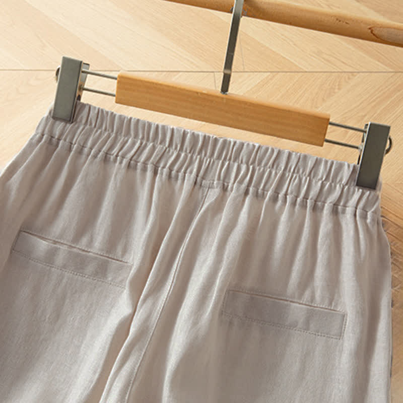 Buddha Stones Women's Spring High Elastic Waist Wide Leg Long Pants With Side Pockets - image 17