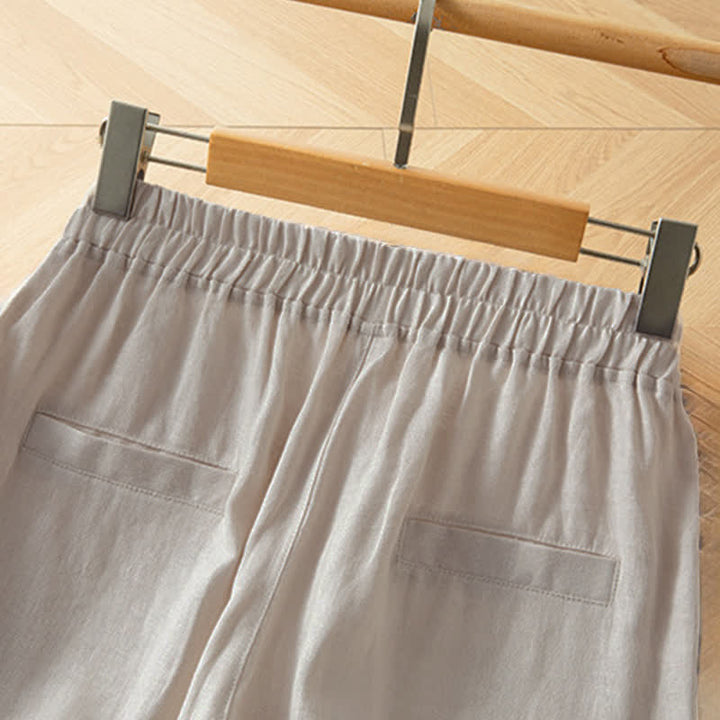 Buddha Stones Women's Spring High Elastic Waist Wide Leg Long Pants With Side Pockets - image 17