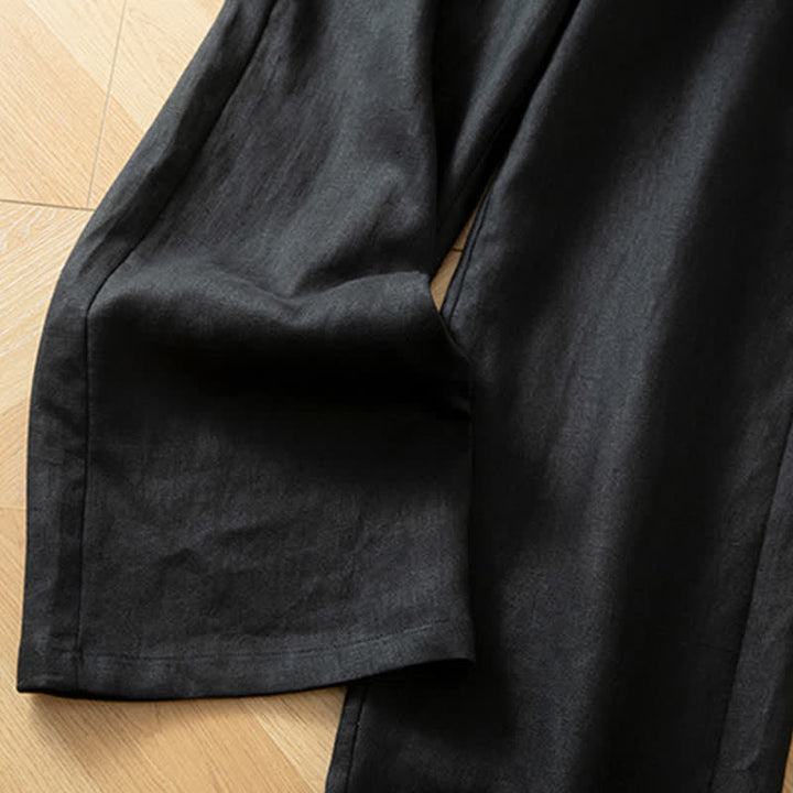 Buddha Stones Women's Spring High Elastic Waist Wide Leg Long Pants With Side Pockets - image 38