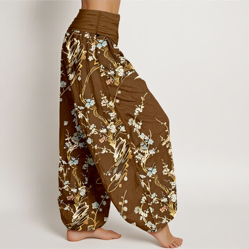 Buddha Stones Pure Cotton Plum Blossom Branches Elastic Waist Women's Harem Pants - image 7